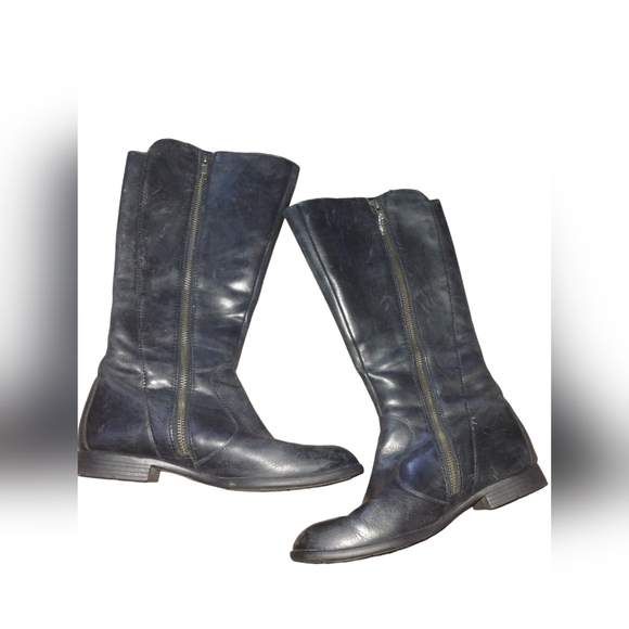 Born Larsen Black Tall Fall Winter Leather Studded Riding Moto Boot size… - Picture 2 of 9